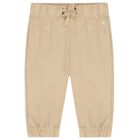 طقم هدايا بدلة رياضية باللون البيج والأبيض (3 قطع ), 3, hi-res