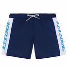Boys Navy Logo Swim Shorts, 1, hi-res