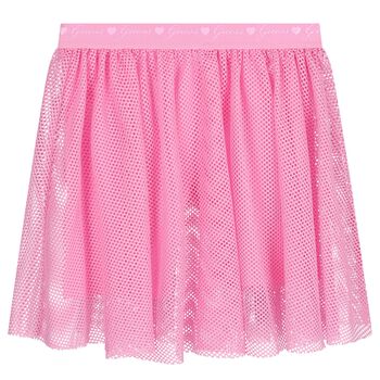 Girls Pink Logo Mesh Skirt 