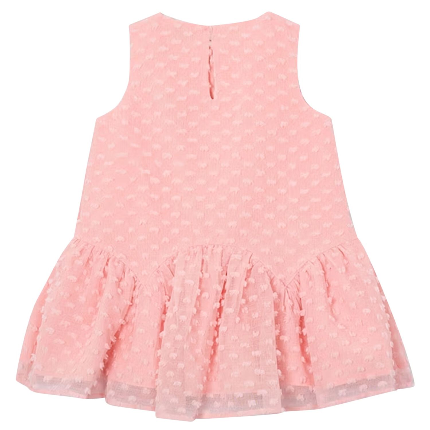 Girls Pink Sleeveless Tiered Dress, 2, hi-res