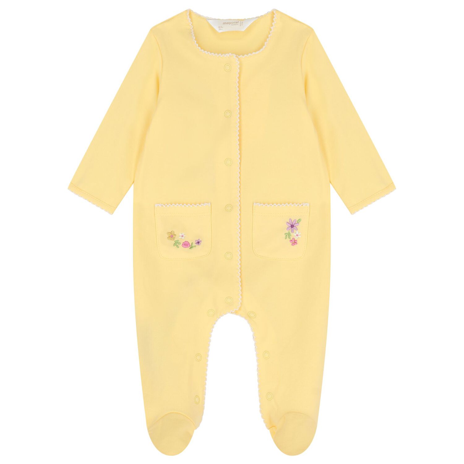 Baby Girls White & Yellow Hot Air Balloon Babygrow ( 2-Pack ), 1, hi-res