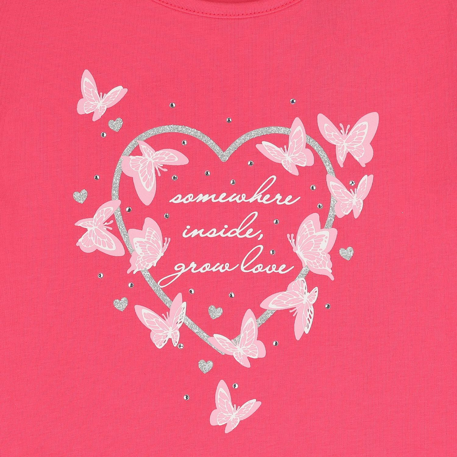 Girls Pink Heart T-Shirt, 1, hi-res