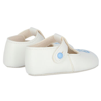 White & Blue Pre Walker Baby Shoes