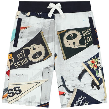 Boys White Logo Shorts