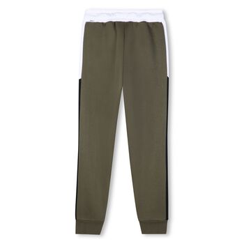 Boys Green Logo Joggers