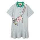 Girls Grey & Green Striped Disney Polo Dress, 1, hi-res