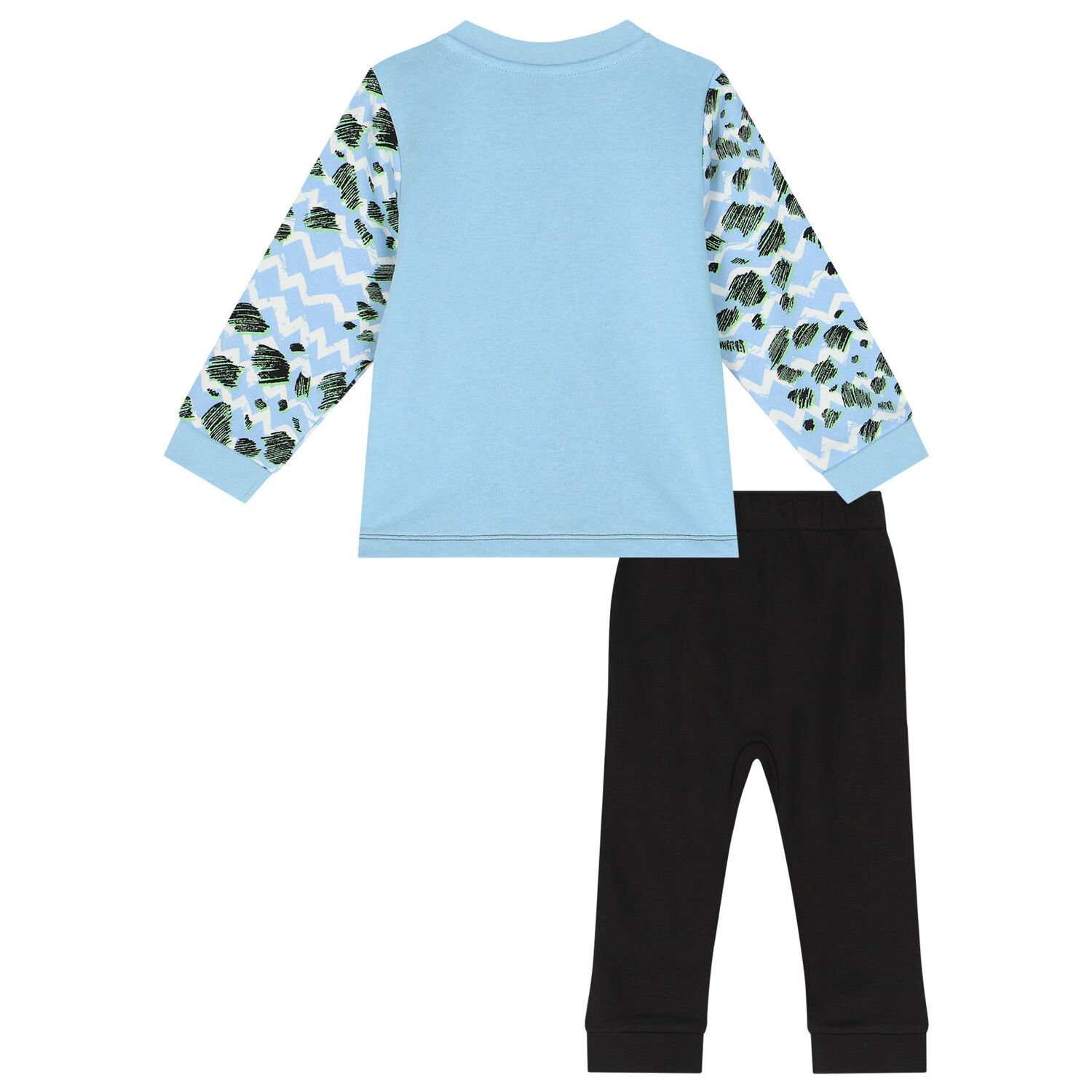 بدلة رياضية أولاد بالشعار باللون الازرق والابيض والاسود, 1, hi-res image number null