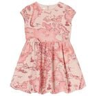 Girls Pink Logo Geo Map Dress, 1, hi-res