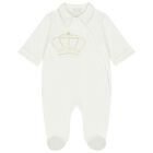 Baby Boys Ivory Crown Babygrow, 1, hi-res