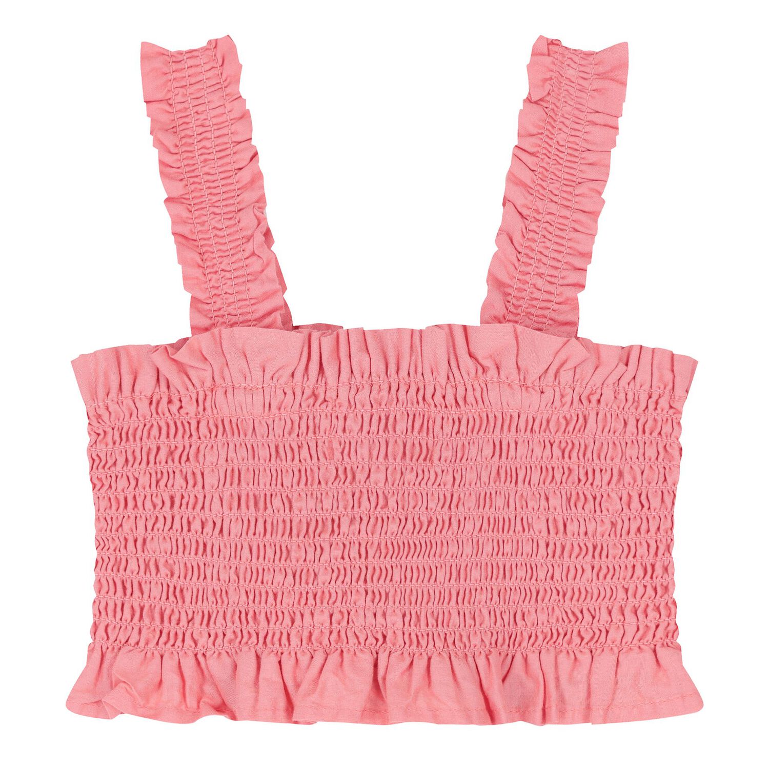 فستان بنات مكشكش باللون الوردي, 1, hi-res image number null