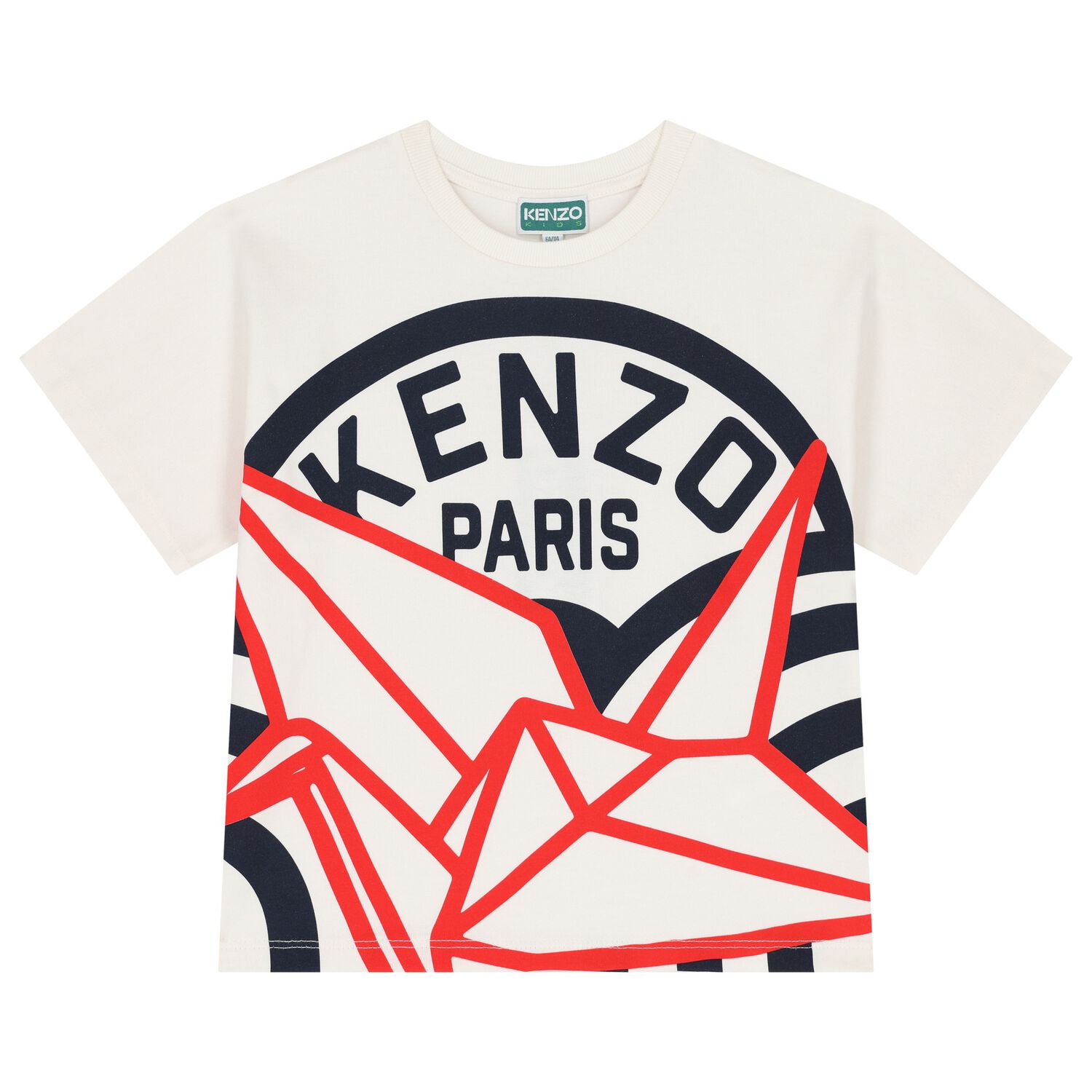 تي شيرت بنات بالشعار باللون العاجي, 1, hi-res