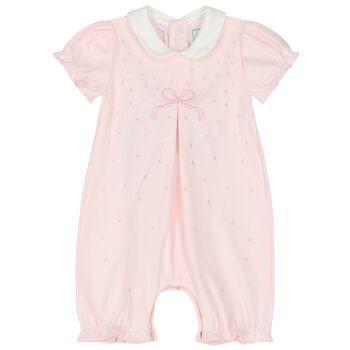 Baby Girls Pink Embroidered Romper