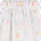Girls White & Pink Sea Shell Beach Dress, 4, hi-res