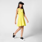 Girls Yellow Logo Sleeveles Dress, 1, hi-res