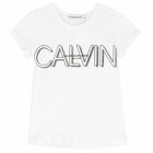 Girls White Logo T-Shirt, 2, hi-res
