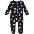 Baby Boys Navy Blue Teddy Bear Logo Babygrow, 1, hi-res