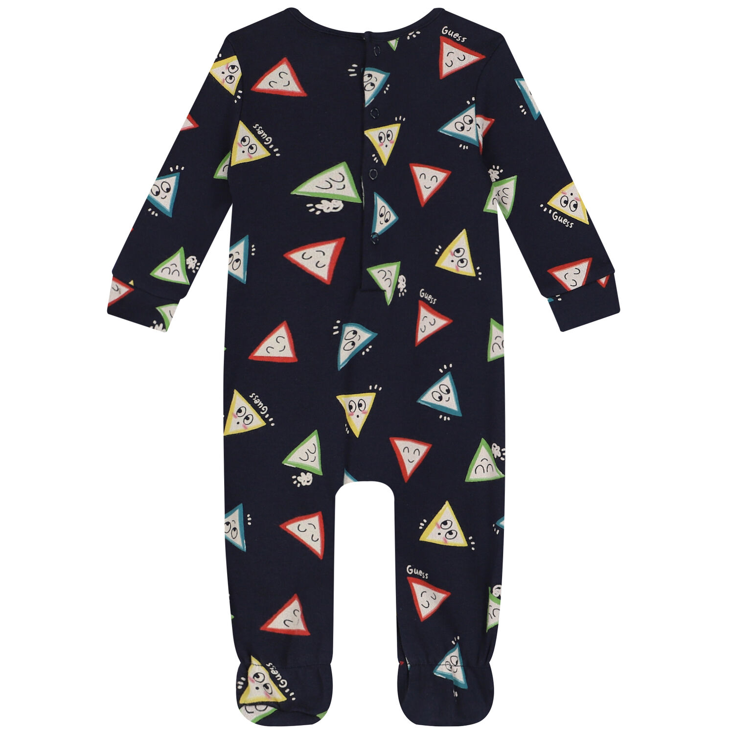 Baby Boys Navy Blue Teddy Bear Logo Babygrow, 1, hi-res