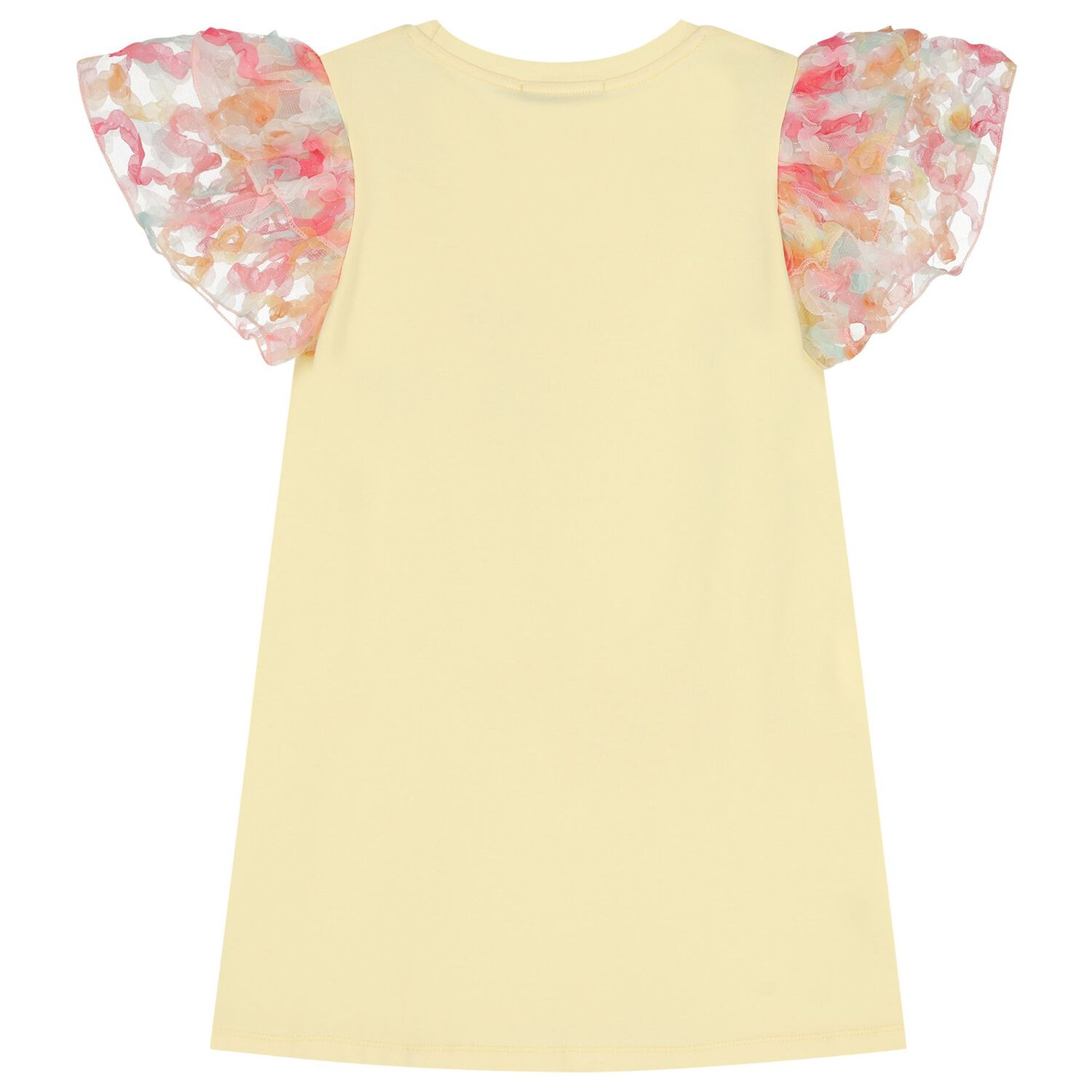 فستان بنات بالشعار بطبعه حقيبه باللون الاصفر , 1, hi-res