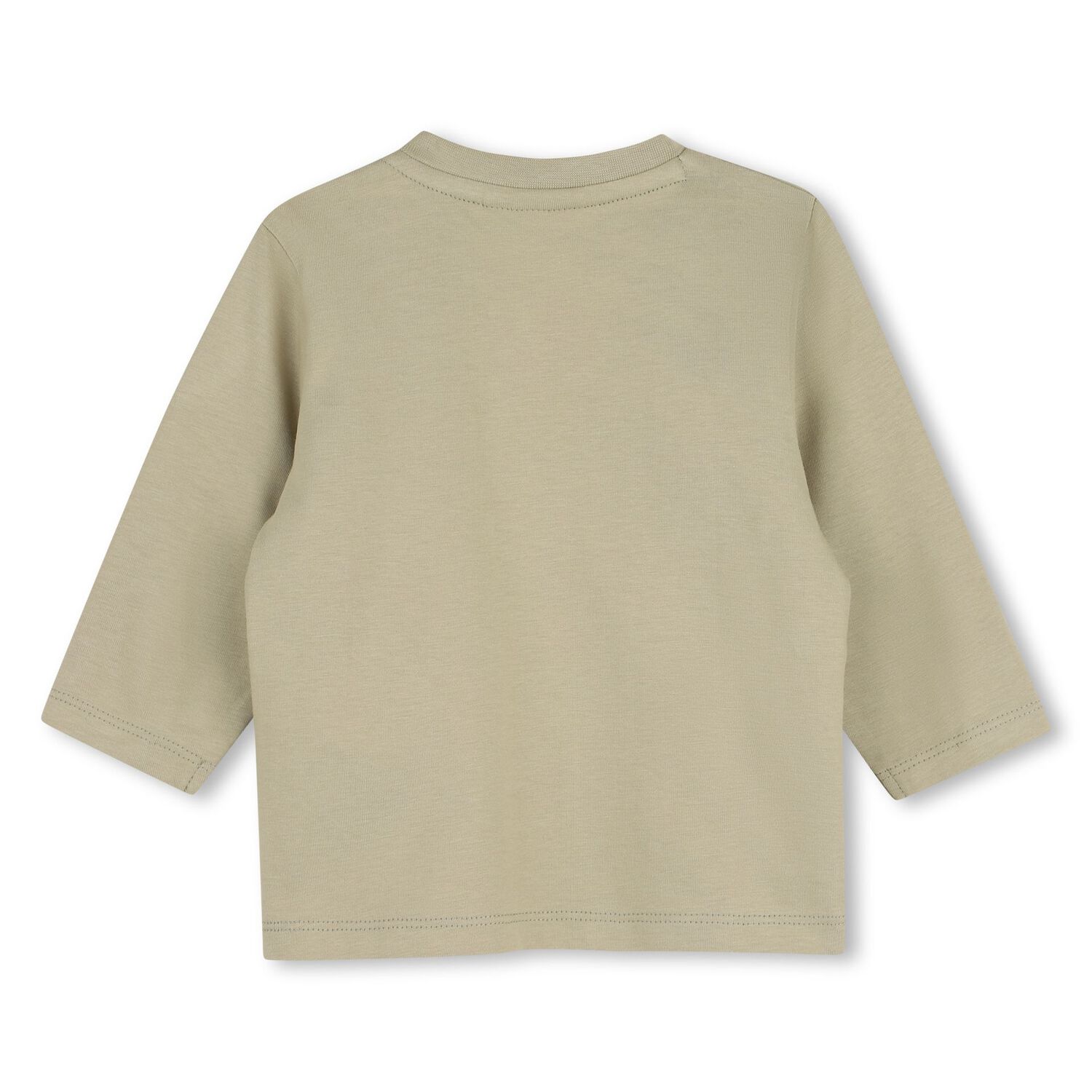 Younger Boys Beige Logo Long Sleeve Top, 2, hi-res