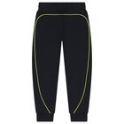 Black & Neon Green Logo Joggers, 1, hi-res