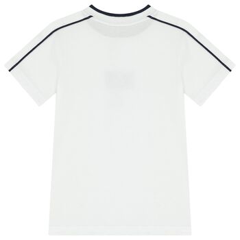 تي شيرت أبيض بشعار للأولاد