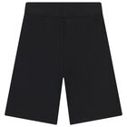 Boys Black Logo Shorts, 2, hi-res