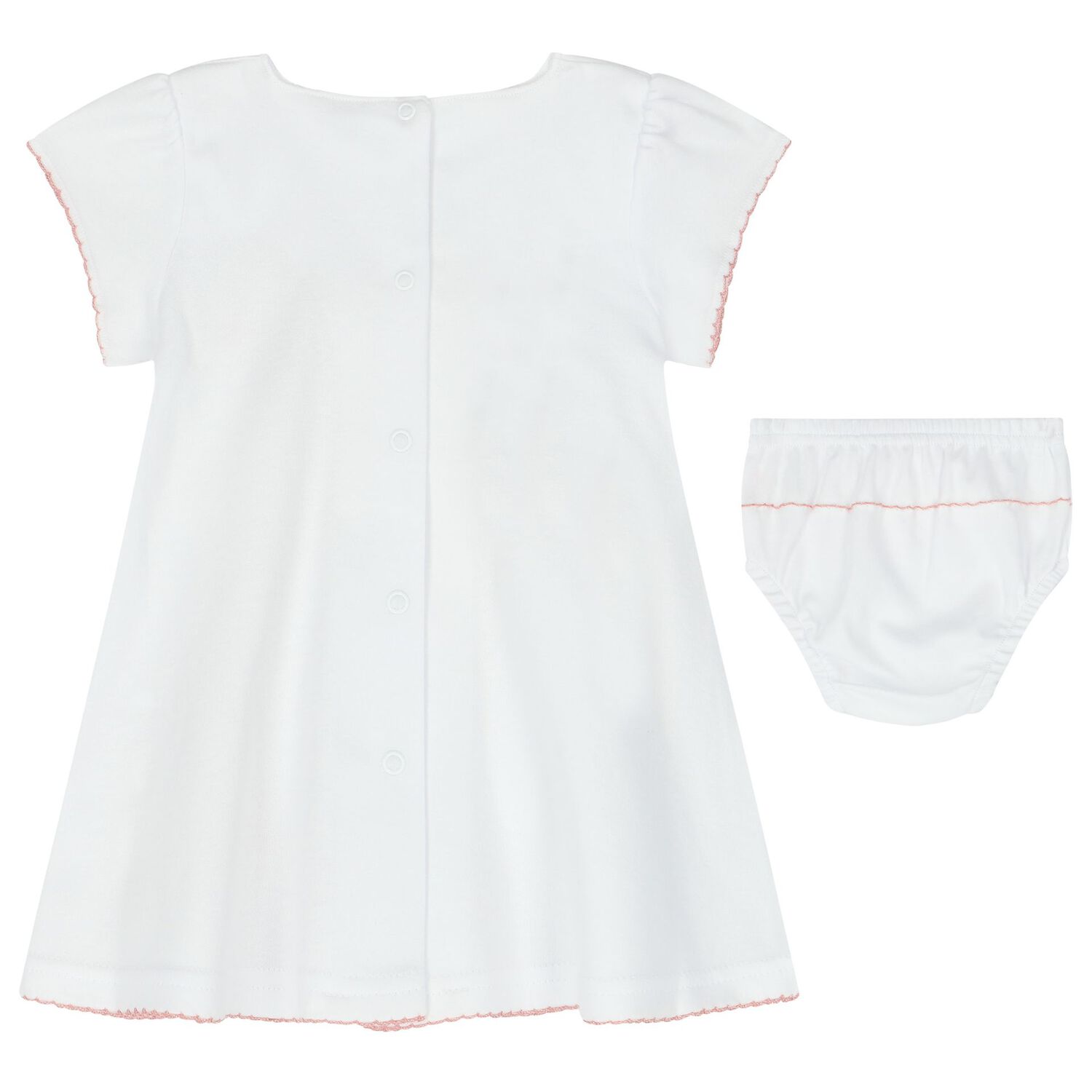 Baby Girls White & Pink Swan Dress Set, 1, hi-res image number null