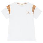 Boys White Logo T-Shirt, 1, hi-res