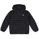 Black Logo Puffer Jacket, 1, hi-res