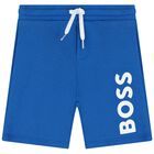 Younger Boys Blue Logo Shorts, 3, hi-res