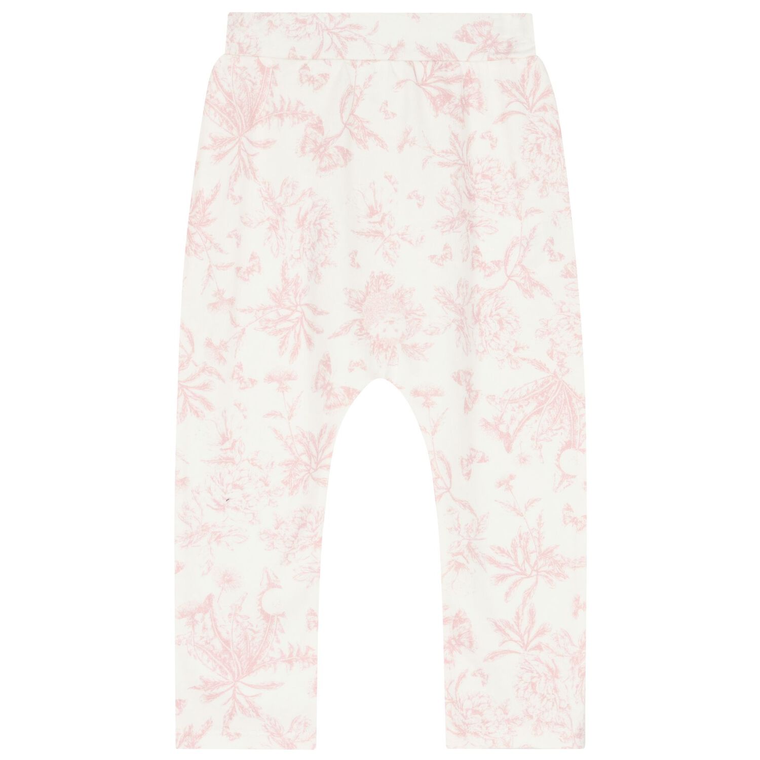 Baby Girls Ivory & Pink Toile Du Jouy Pyjamas, 1, hi-res image number null