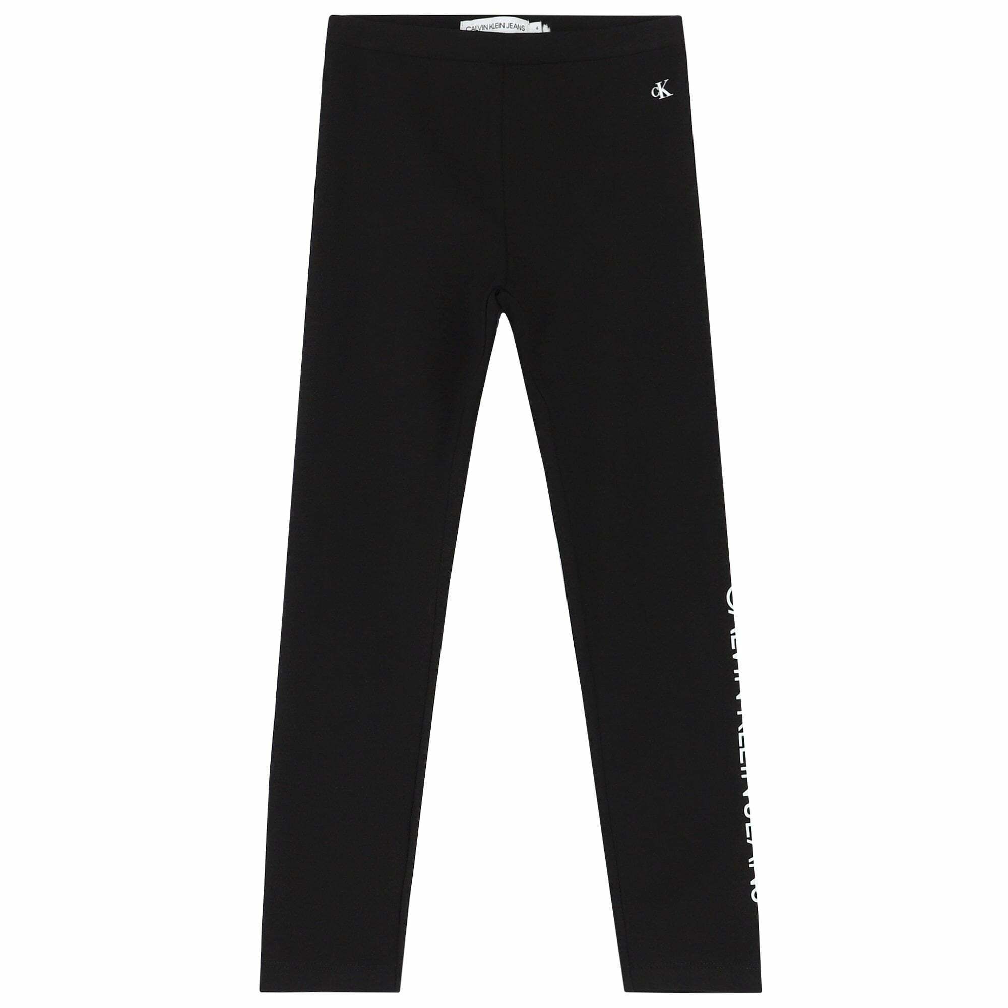 Calvin Klein Girls Black Logo Leggings Junior Couture QA