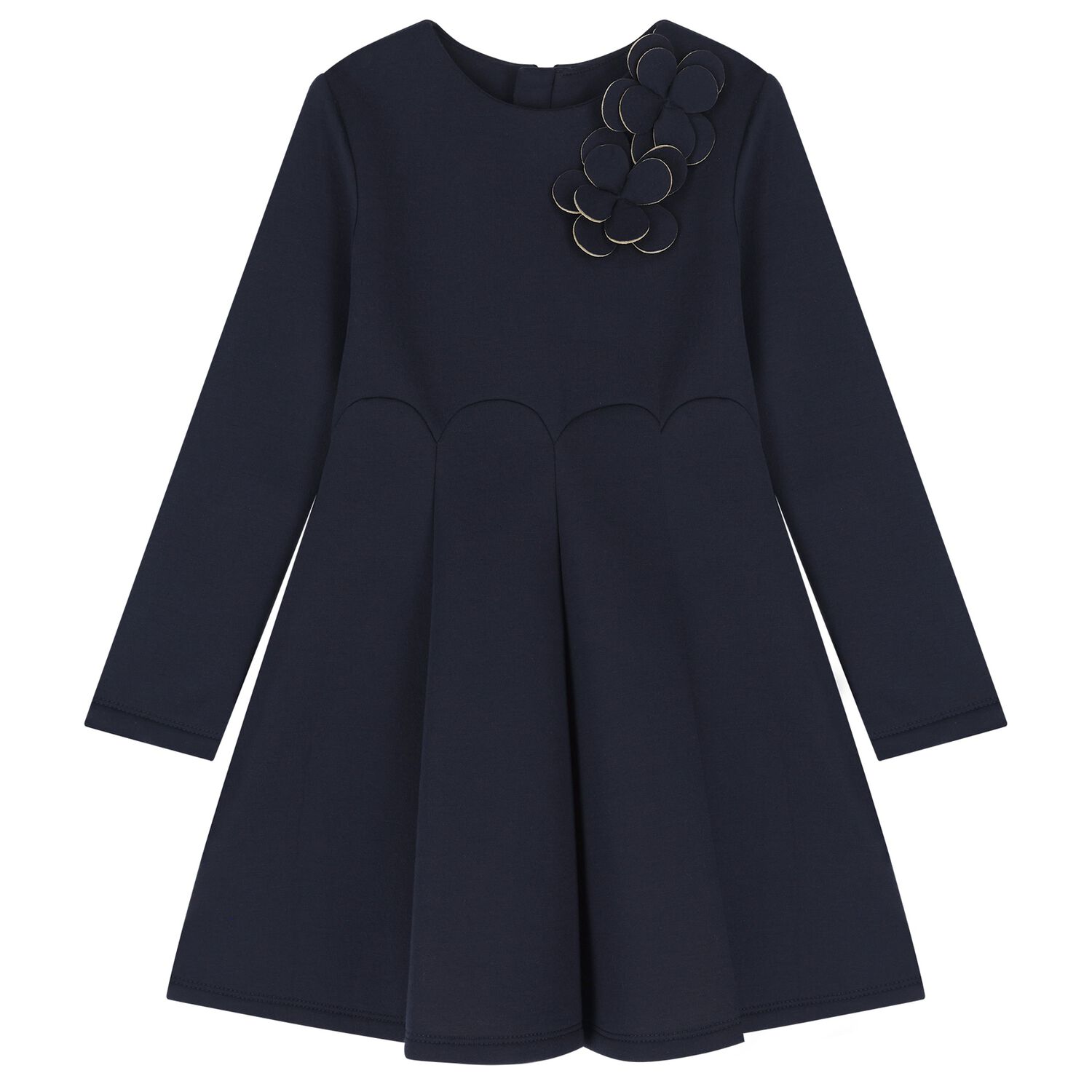 Girls Navy Blue Floral Dress, 3, hi-res
