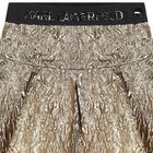 Girls Gold Logo Pleated Skirt, 1, hi-res