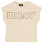 Girls Beige Logo T-Shirt, 1, hi-res