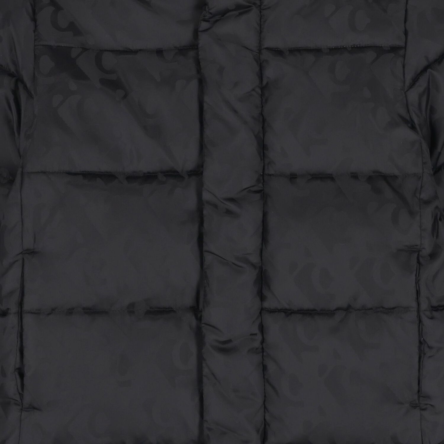 جاكت اولاد منفوخ بالشعار باللون الاسود , 1, hi-res