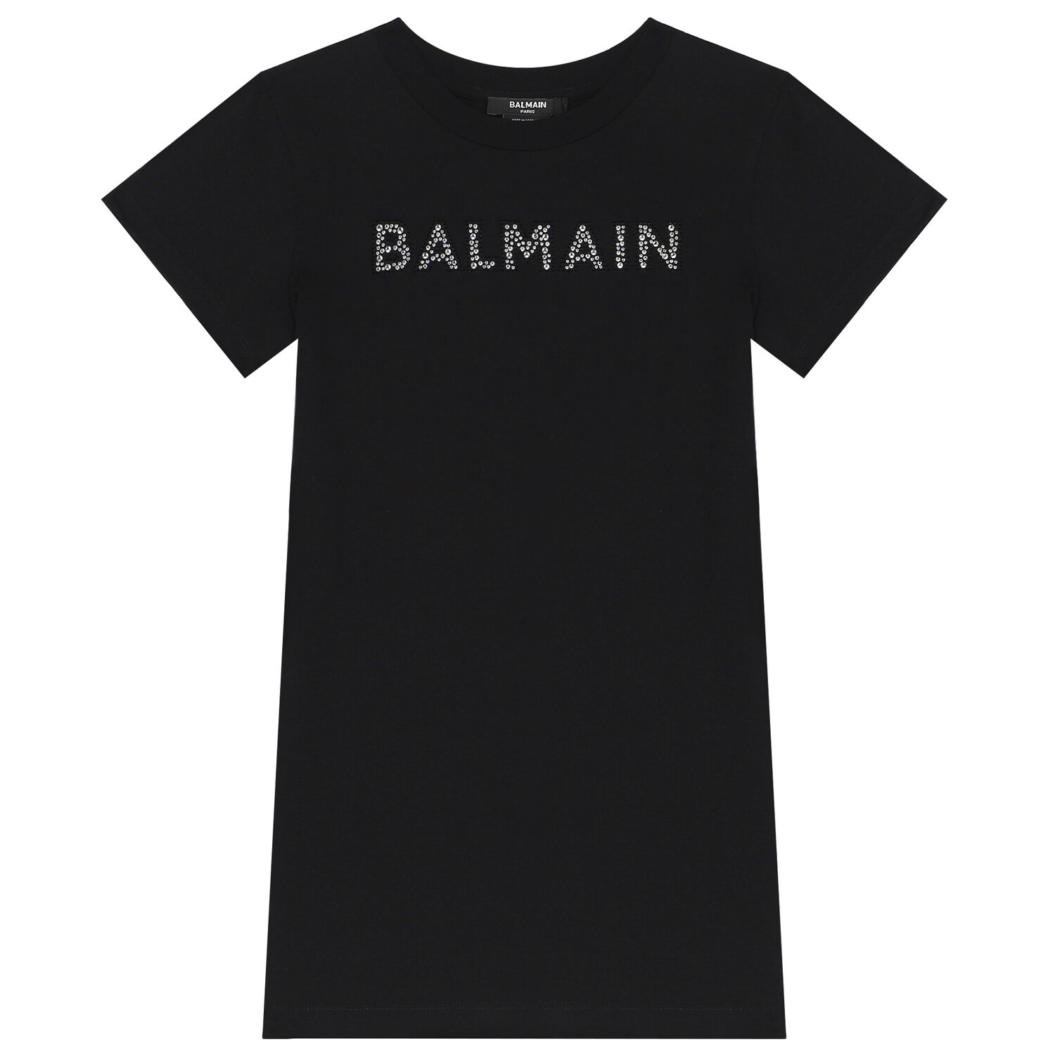 فستان تيشيرت بالشعار باللون الأسود, 1, hi-res image number null