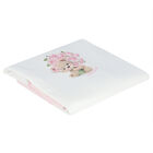 بطانية بطبعة الدب باللون الأبيض والوردي للبنات, 1, hi-res