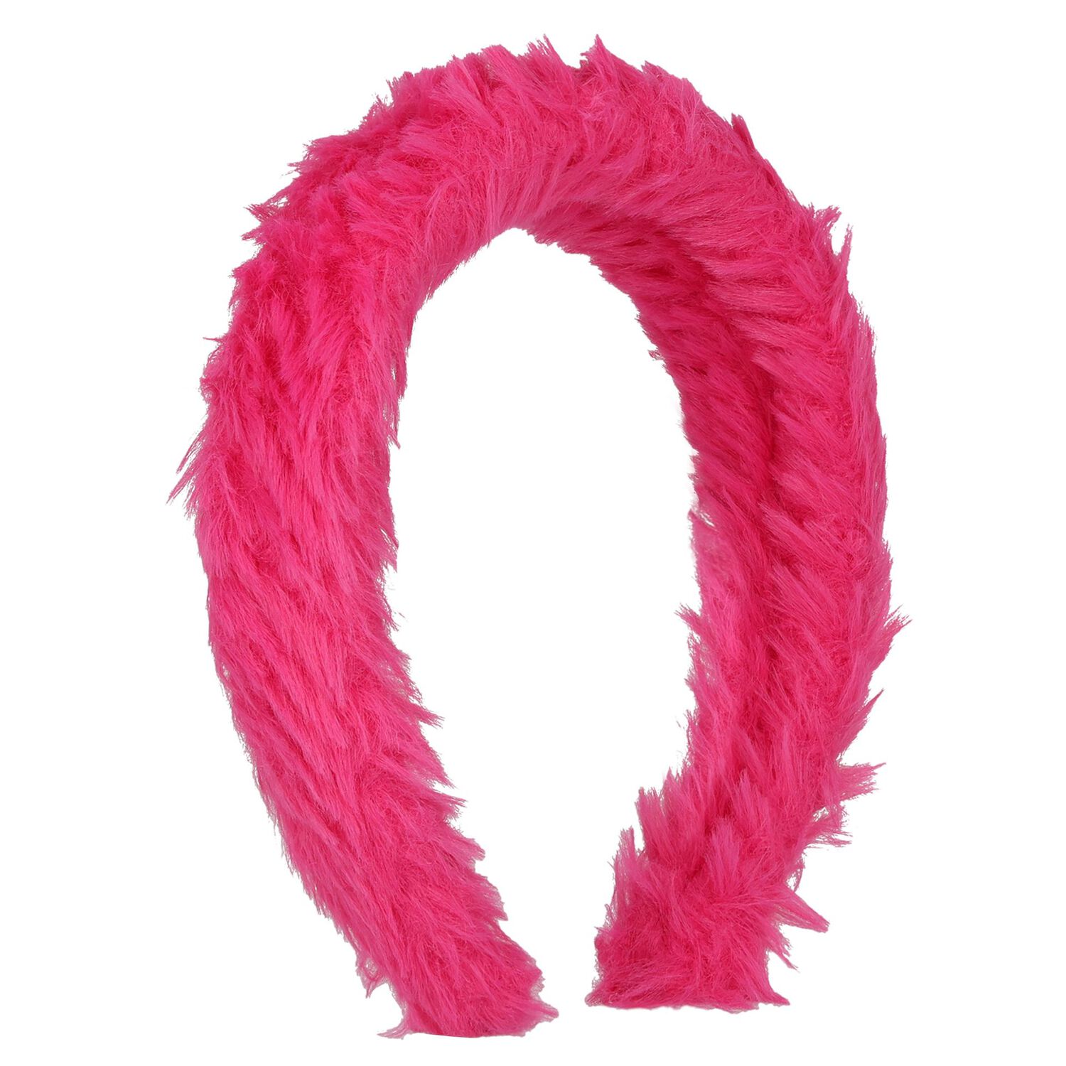 Girls Pink Faux Fur Headband, 1, hi-res