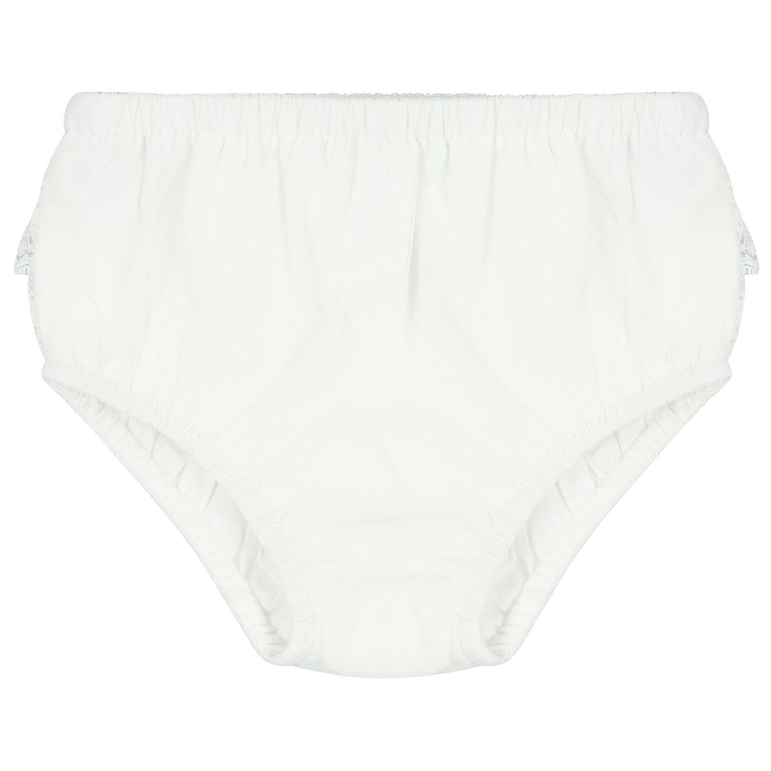 Younger Girls White Flower Lace & Tulle Dress, 1, hi-res