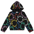 Girls Black Logo Zip Up Top, 1, hi-res