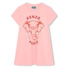 Girls Pink Elephant Logo Dress, 1, hi-res