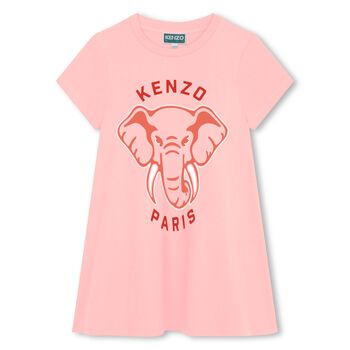 Girls Pink Elephant Logo Dress