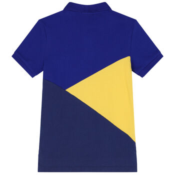 Boys Blue & Yellow Logo Polo Shirt
