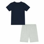 Boys Navy & Grey Logo Pyjamas, 1, hi-res