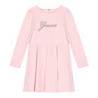 Girls Pink Logo Dress, 1, hi-res