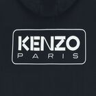 Navy Blue Logo Hooded Zip Up Top, 2, hi-res