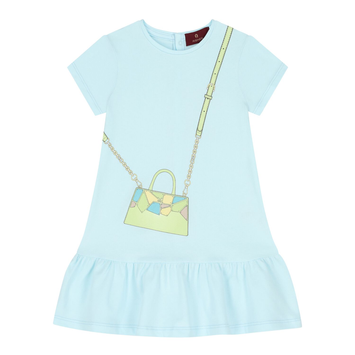Younger Girls Aqua Bag Dress, 1, hi-res