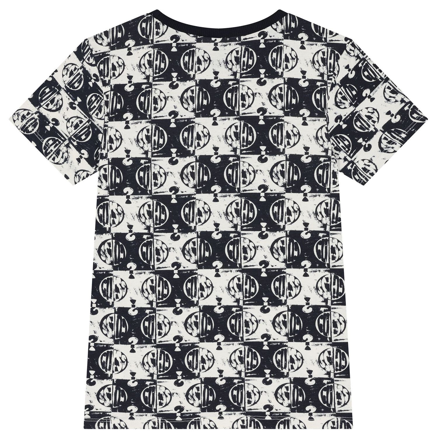 Boys Navy Blue & Ivory Logo T-Shirt, 4, hi-res