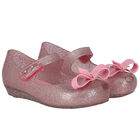 Younger Girls Pink Bow Jelly Shoes, 1, hi-res